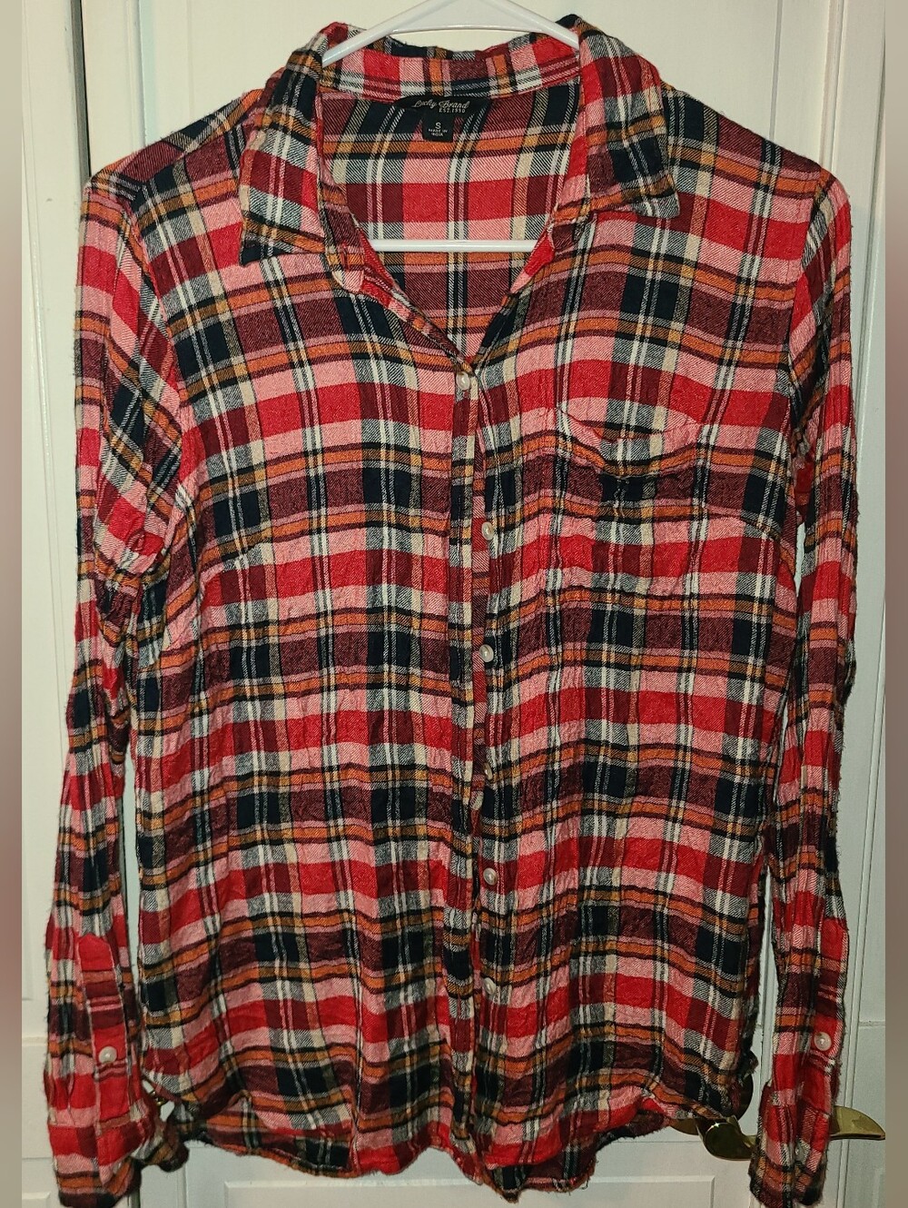 Lucky Brand Red Plaid Button-Down Shirt